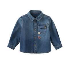 Dave&Bella Boys Autumn Casual Cotton Denim Blue Shirt Top