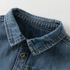 Dave&Bella Boys Autumn Casual Cotton Denim Blue Shirt Top