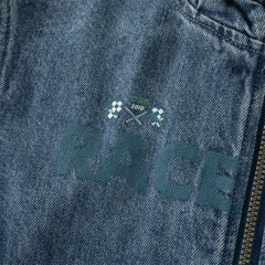 Dave&Bella Boys Autumn Denim Blue Cool Long Sleeve Hooded Jacket Coat