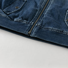 Dave&Bella Boys Autumn Denim Blue Cool Long Sleeve Hooded Jacket Coat