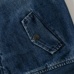 Dave&Bella Boys Autumn Denim Blue Cool Long Sleeve Hooded Jacket Coat