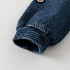 Dave&Bella Boys Autumn Denim Blue Cool Long Sleeve Hooded Jacket Coat