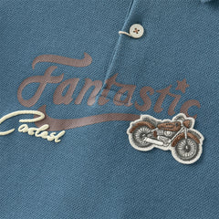 Dave&Bella Toddler Boys Autumn Leisure Blue Polo T-shirts Tops