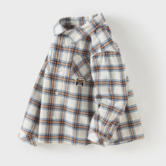 Dave&Bella Boys Autumn Cotton Casual Blue Plaid Shirt Top