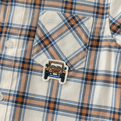 Dave&Bella Boys Autumn Cotton Casual Blue Plaid Shirt Top
