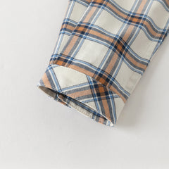 Dave&Bella Boys Autumn Cotton Casual Blue Plaid Shirt Top