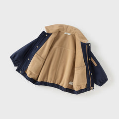 Dave&Bella Toddler Boys Autumn Navy Blue Outwear Padded Jackets