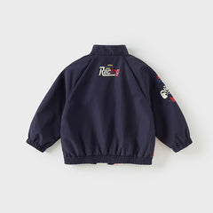 Dave&Bella Boys Autumn Navy Blue Windproof Outdoor Sport Jacket Coat