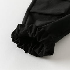 Dave&Bella Boys Autumn Black Casual Drawstring Joggers Pants