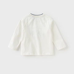 Dave&Bella Boys Autumn Fashion Cotton Beige Print T-shirt Top