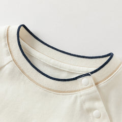 Dave&Bella Boys Autumn Fashion Cotton Beige Print T-shirt Top