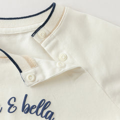 Dave&Bella Boys Autumn Fashion Cotton Beige Print T-shirt Top