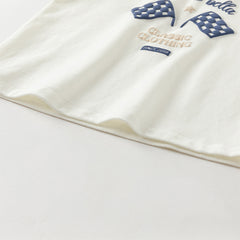 Dave&Bella Boys Autumn Fashion Cotton Beige Print T-shirt Top