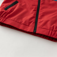 Dave&Bella Toddler Boys Autumn Dark Red Awesome Hooded Coat