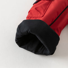 Dave&Bella Toddler Boys Autumn Dark Red Awesome Hooded Coat