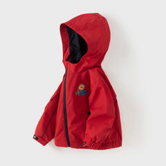 Dave&Bella Toddler Boys Autumn Dark Red Awesome Hooded Coat