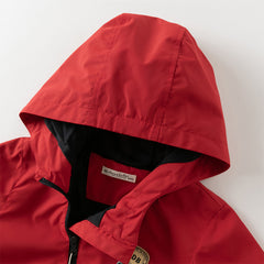 Dave&Bella Toddler Boys Autumn Dark Red Awesome Hooded Coat