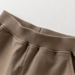 Dave&Bella Boys Autumn Cotton Brown Print T-shirt Top Pant Outfit Sets