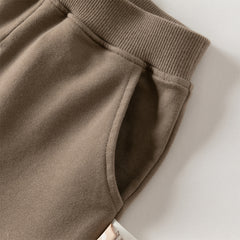 Dave&Bella Boys Autumn Cotton Brown Print T-shirt Top Pant Outfit Sets