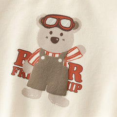 Dave&Bella Boys Autumn Cotton Brown Print T-shirt Top Pant Outfit Sets