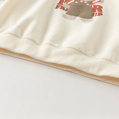 Dave&Bella Boys Autumn Cotton Brown Print T-shirt Top Pant Outfit Sets