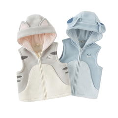 Dave&Bella Girls/Boys Autumn Cute Antistatic Sleeveless Hooded Vests Tops