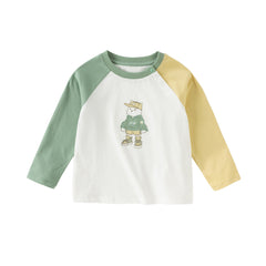 Dave&Bella Boys Autumn Cotton Casual Cartoon Print Long Sleeve T-shirt