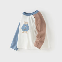 Dave&Bella Boys Autumn Cotton Casual Cartoon Print Long Sleeve T-shirt