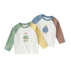 Dave&Bella Boys Autumn Cotton Casual Cartoon Print Long Sleeve T-shirt