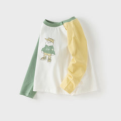 Dave&Bella Boys Autumn Cotton Casual Cartoon Print Long Sleeve T-shirt