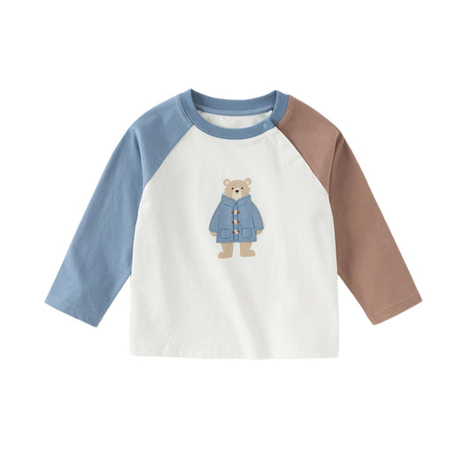 Dave&Bella Boys Autumn Cotton Casual Cartoon Print Long Sleeve T-shirt