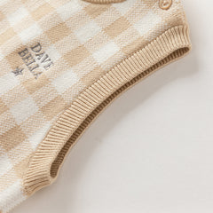 Dave&Bella Boys Autumn Toddler Apricot Plaid Cotton Vests Tops