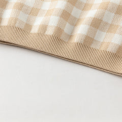 Dave&Bella Boys Autumn Toddler Apricot Plaid Cotton Vests Tops