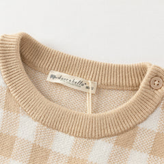 Dave&Bella Boys Autumn Toddler Apricot Plaid Cotton Vests Tops