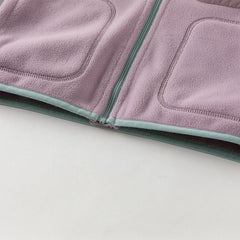 Dave&Bella Girls/Boys Autumn Purple/Blue Outdoor Warm Windproof Hooded Jacket