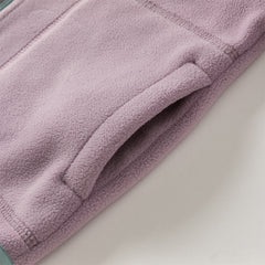 Dave&Bella Girls/Boys Autumn Purple/Blue Outdoor Warm Windproof Hooded Jacket