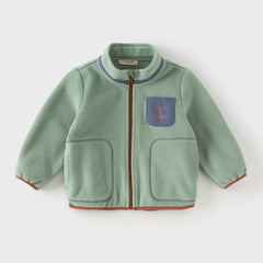 Dave&Bella Girls/Boys Autumn Purple/Blue Outdoor Warm Windproof Hooded Jacket