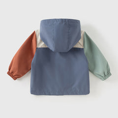 Dave&Bella Girls/Boys Autumn Purple/Blue Outdoor Warm Windproof Hooded Jacket