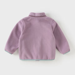 Dave&Bella Girls/Boys Autumn Purple/Blue Outdoor Warm Windproof Hooded Jacket