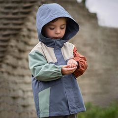 Dave&Bella Girls/Boys Autumn Purple/Blue Outdoor Warm Windproof Hooded Jacket