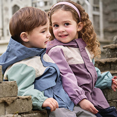 Dave&Bella Girls/Boys Autumn Purple/Blue Outdoor Warm Windproof Hooded Jacket