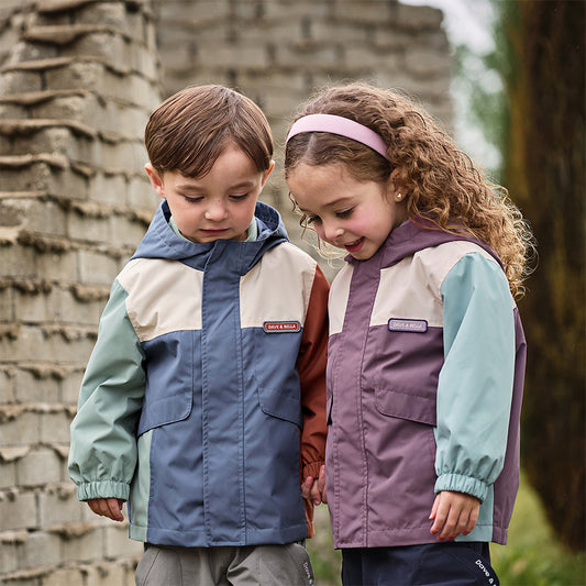 Dave&Bella Girls/Boys Autumn Purple/Blue Outdoor Warm Windproof Hooded Jacket