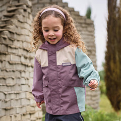 Dave&Bella Girls/Boys Autumn Purple/Blue Outdoor Warm Windproof Hooded Jacket