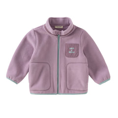 Dave&Bella Girls/Boys Autumn Purple/Blue Outdoor Warm Windproof Hooded Jacket