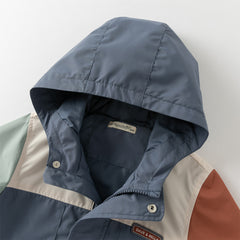 Dave&Bella Girls/Boys Autumn Purple/Blue Outdoor Warm Windproof Hooded Jacket