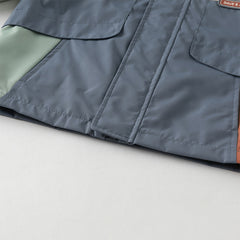 Dave&Bella Girls/Boys Autumn Purple/Blue Outdoor Warm Windproof Hooded Jacket