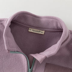 Dave&Bella Girls/Boys Autumn Purple/Blue Outdoor Warm Windproof Hooded Jacket