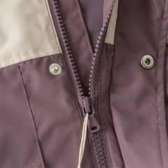 Dave&Bella Girls/Boys Autumn Purple/Blue Outdoor Warm Windproof Hooded Jacket