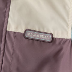 Dave&Bella Girls/Boys Autumn Purple/Blue Outdoor Warm Windproof Hooded Jacket