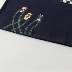 Dave&Bella Toddler Boys Autumn Cotton Navy Blue Leisure T-shirts Tops